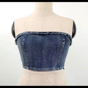 Mano Apparel Denim Bandeau Top